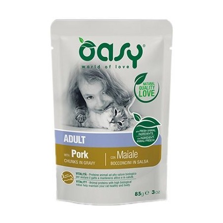 oasy cat adult busta bocconcini in salsa maiale