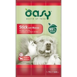 oasy dog stick con manzo 3 x 12 gr