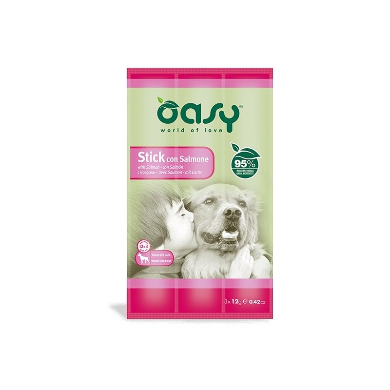 oasy dog stick con salmone 3 x 12 gr