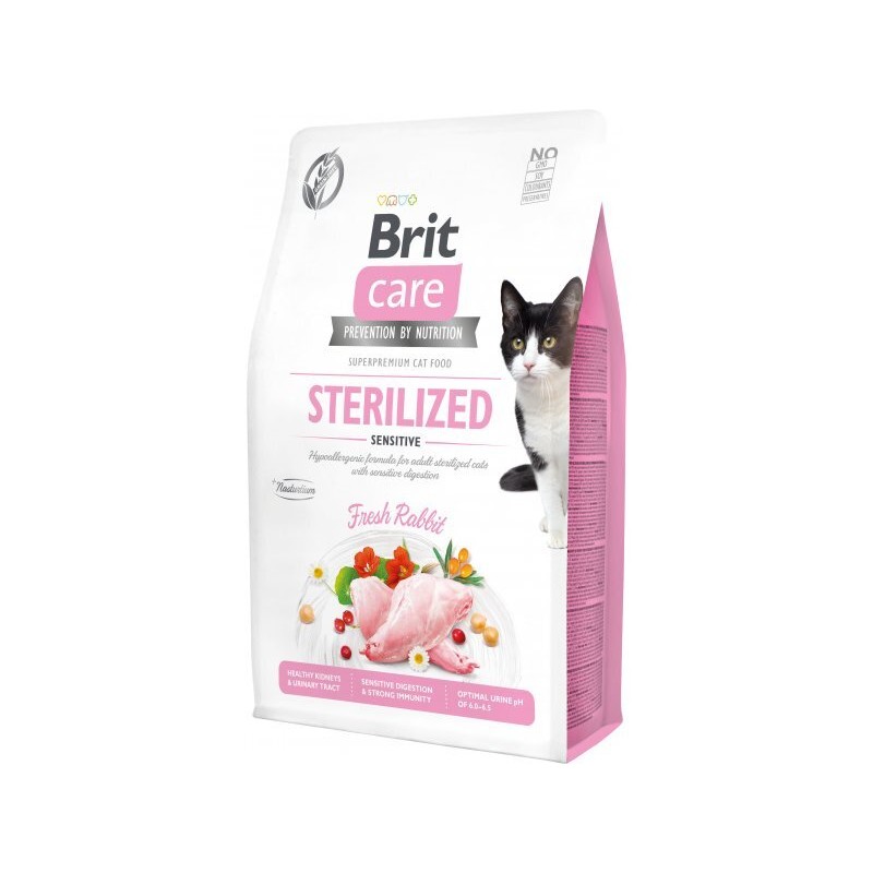 brit care prevention by nutrition sterilized sensitive hypoallergenic con coniglio fresco