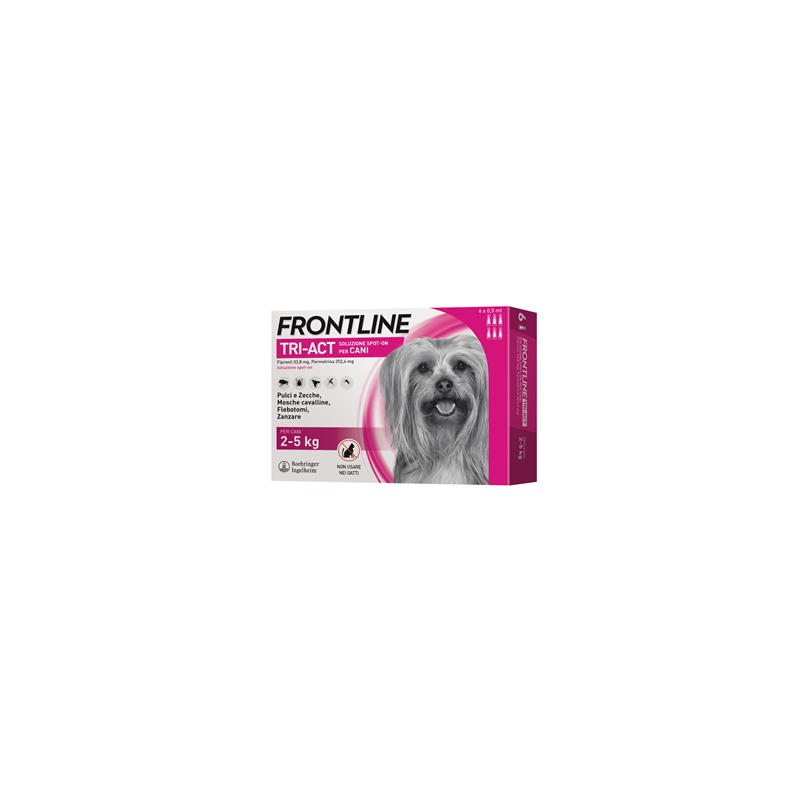 frontline tri-act  per cani 2/5 kg  6 pipette