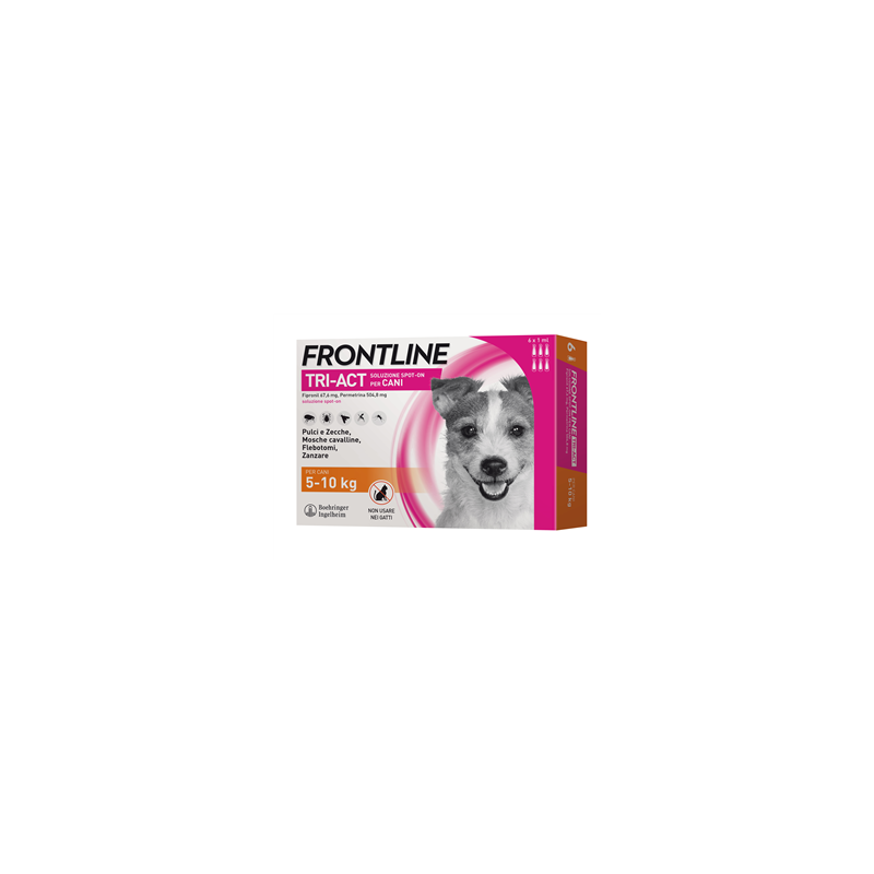 frontline tri-act  per cani 5/10 kg  6 pipette