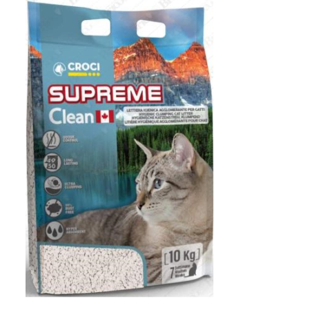 lettiera igienica sabbia assorbente supreme per gatti con bentonite canadese 10 kg