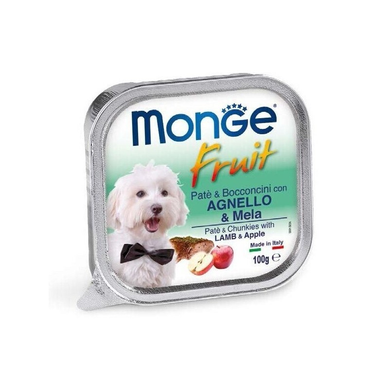 monge fruit dog patÃ¨ agnello e mela 100gr