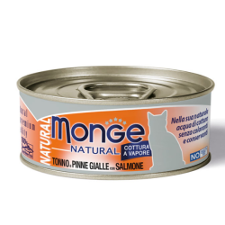 monge natural tonno a pinne gialle con salmone cottura a vapore