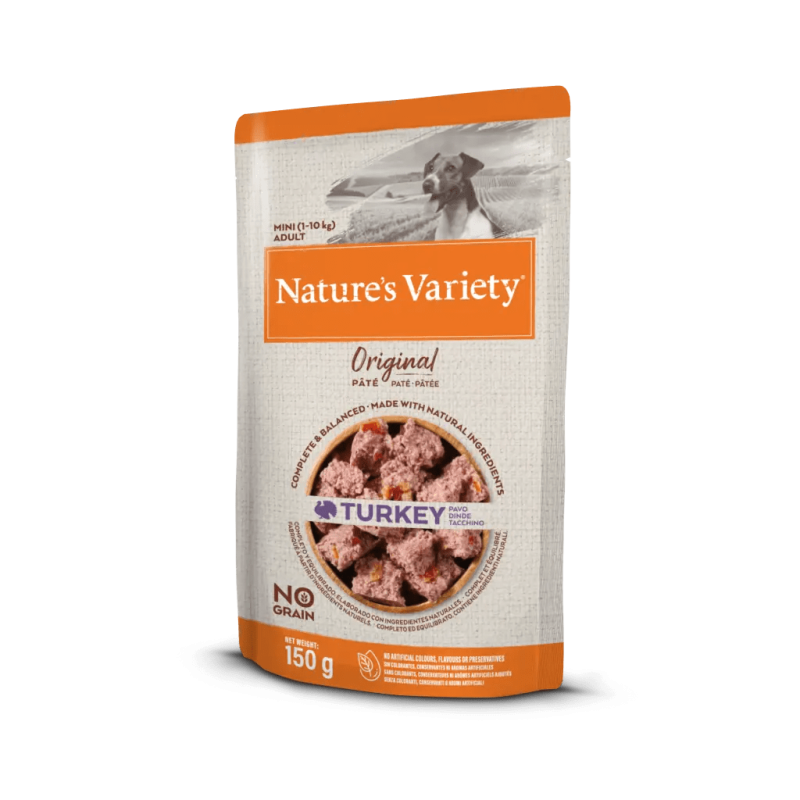 nature's variety original patÃ© per cani di piccola taglia senza cereali gusto tacchino